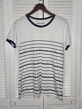 Ponyo Her Universe Studio Ghibli Ponyo Striped Fish Waves Striped Ringer Tee L